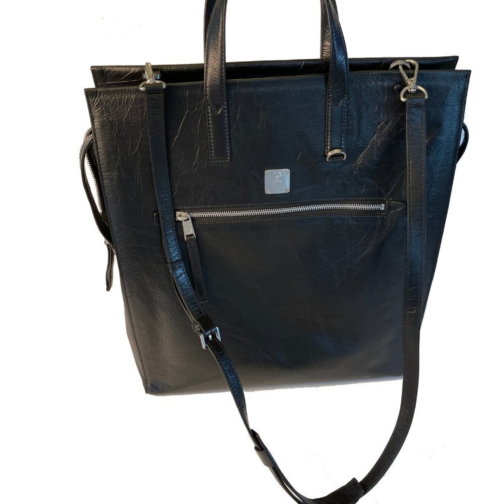 MCM‎ Klassik Tote in Crushed Black Leather - Picture 3 of 10
